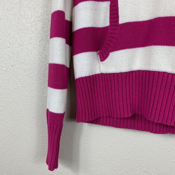 Vintage Y2K Aeropostale Women’s Striped Hooded Sweater Size Large - Picture 3 of 6